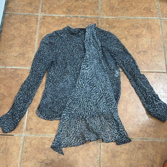 Balenciaga Silk Scarf Sheer Blouse size 40 - Picture 10 of 12